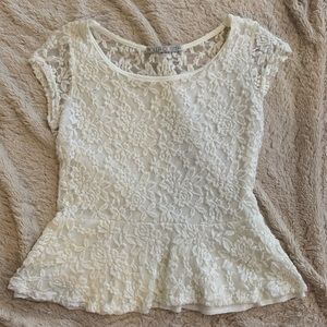 Floral Lace Flounce Peplum Top - Forever 21